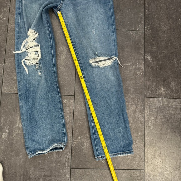 Abercrombie & Fitch The Boyfriend Mid Rise Distressed Blue Jeans Womens 26/2 - Picture 4 of 9